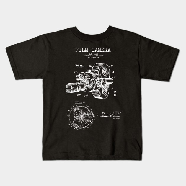 Film Camera Patent Kids T-Shirt by Woah_Jonny